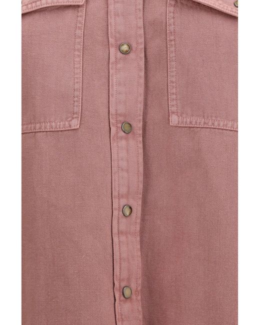 Brunello Cucinelli Pink Cotton And Linen Shirt