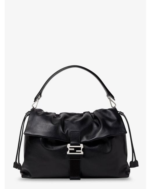 Fendi Black Flux Maxi Messenger Leather Crossbody Bag for men
