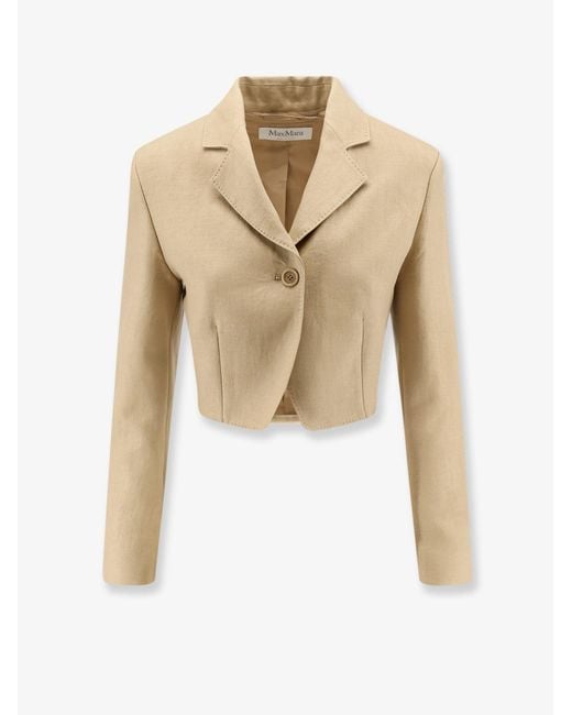 Max Mara Natural Mxsbuono Linen Blazer