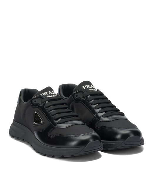 Prada Black Re-Nylon And Leather "Prax 01" Sneakers for men