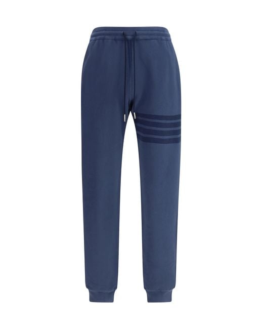 Thom Browne Blue Cotton Sweatpants for men