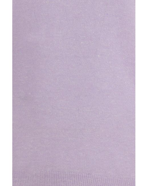 Aragona Cashmere Purple Crewneck Sweater Cashmere-Linen
