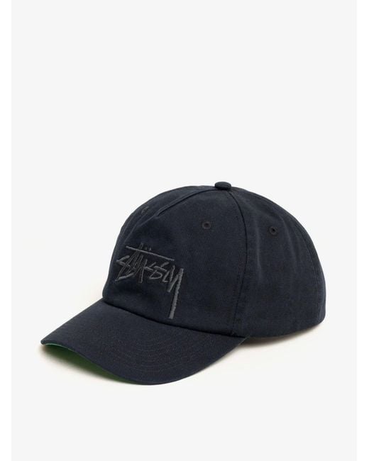 Stussy Blue Big Stock Mid Depth Cap for men