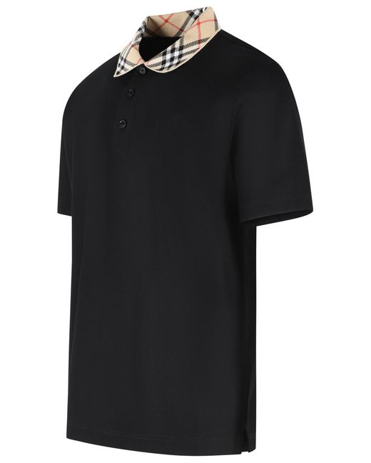 Burberry Black 'Evan' Cotton Polo Shirt for men