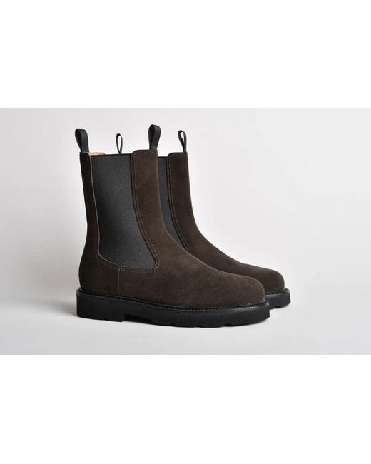Henderson Black Suede Leather Ankle Boots for men