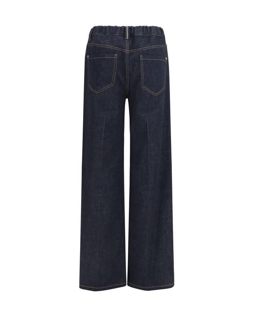 Brunello Cucinelli Blue Palazzo Denim Trousers