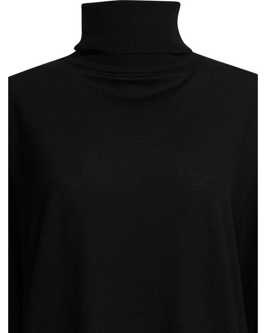 Totême  Black Merino Wool Turtleneck Sweater