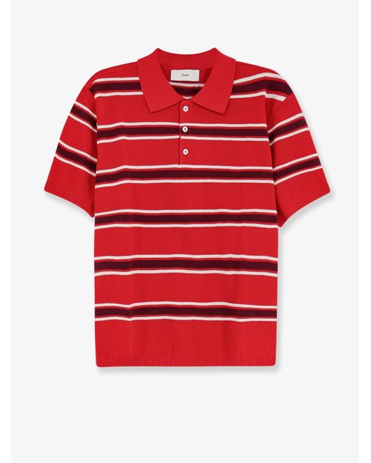 DUNST Red Cotton Polo Shirt Burgundy