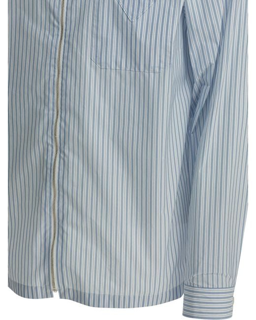 Prada Blue Zippered Shirt for men