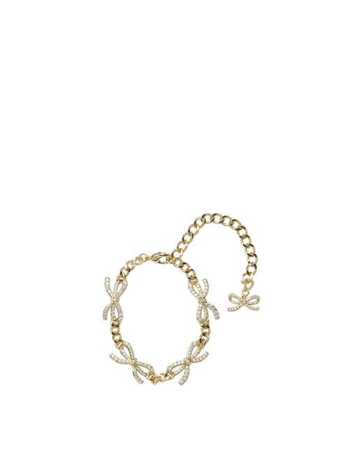 Self-Portrait White Crystal Bow Bracelet