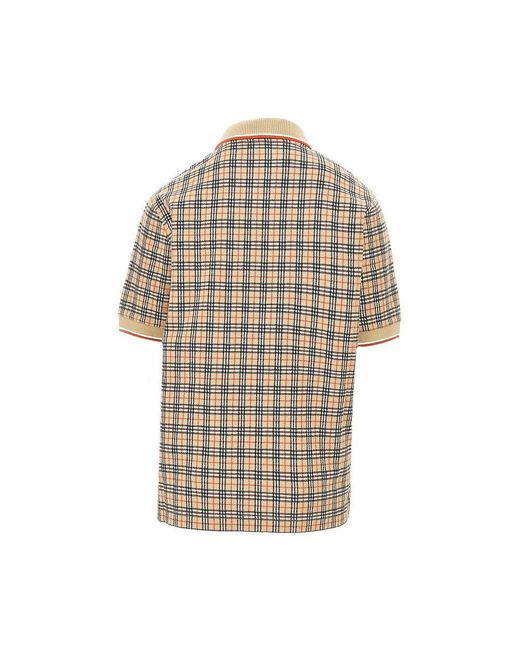 Burberry Natural Check Jersey Polo Shirt for men