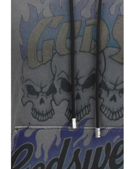 Gcds Gray Hoodie Graphic Print for men