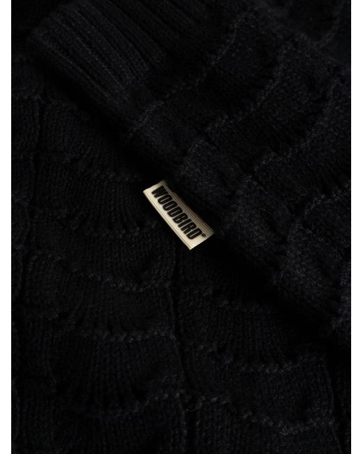 Woodbird Black Cotton Sweater for men