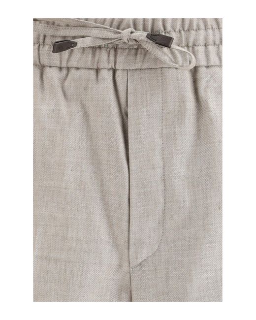 Brioni Gray Asolo Straight-Leg Pants Rope for men