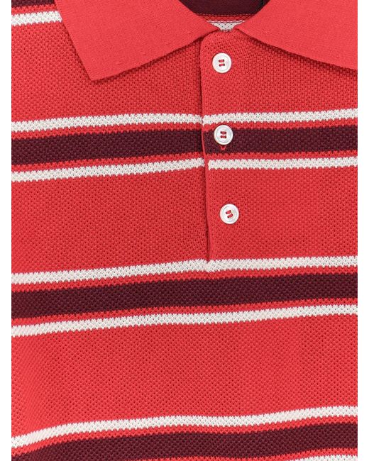 DUNST Red Cotton Polo Shirt Burgundy