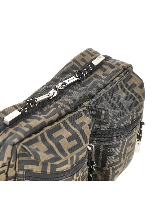 Fendi Gray Superlight Ff Zucca Fabric Camera Case for men