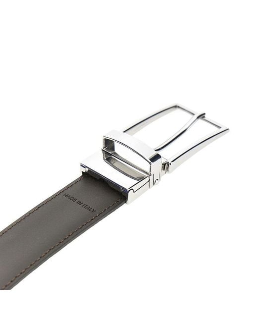 Emporio Armani Brown Leather Reversible Belt for men