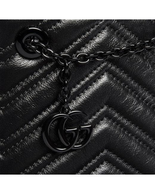 Gucci Black "Gg Marmont" Mini Bucket Bag