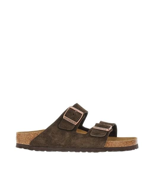 Birkenstock Brown 'Arizona' Suede Leather Sandals for men