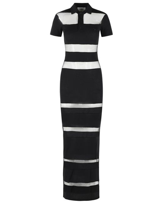 Coperni Black 'Striped' Cotton Blend Dress