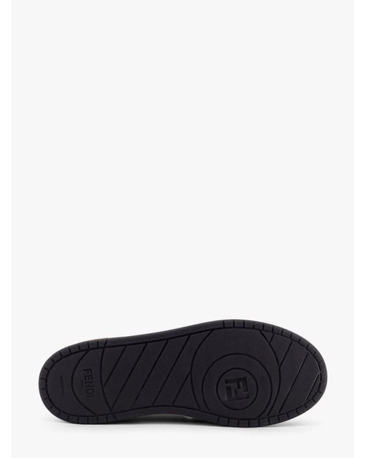 Fendi Black Match Ff Jacquard Fabric And Suede Sneakers for men