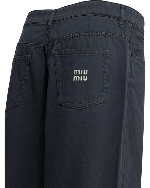 Miu Miu Blue Cotton Trousers