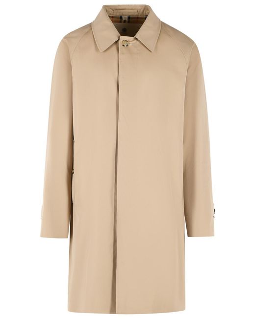 Burberry Natural 'Camden' Midi' Cotton Trench Coat for men