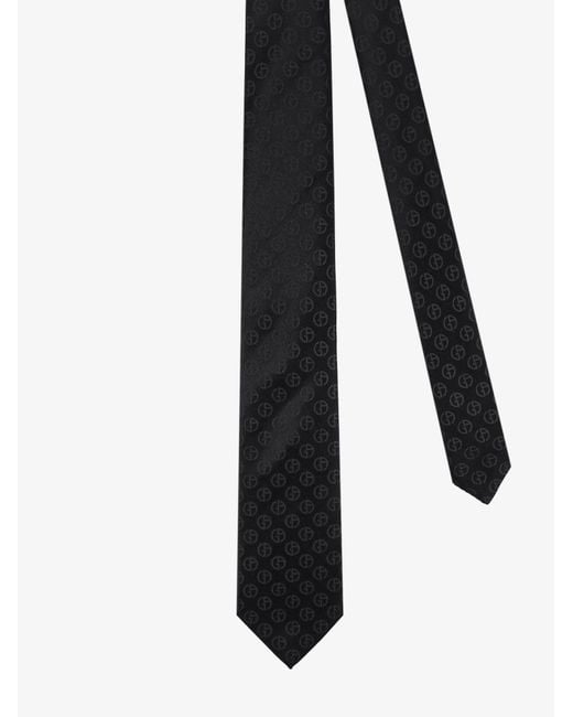 Giorgio Armani Black Silk Tie for men