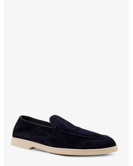 Doucal's Blue Reverse Suede Loafers for men
