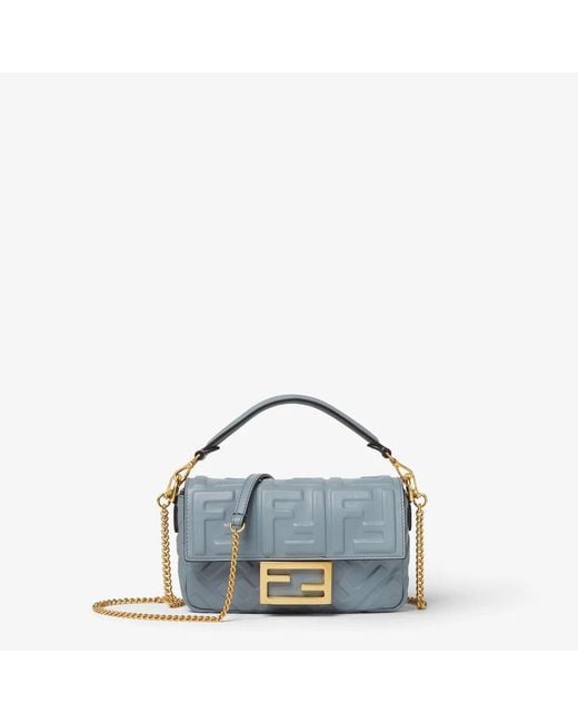 Fendi Blue "Baguette" Crossbody Bag Mini