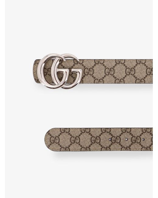 Gucci White Reversible Leather And Supreme Gg Fabric Belt for men