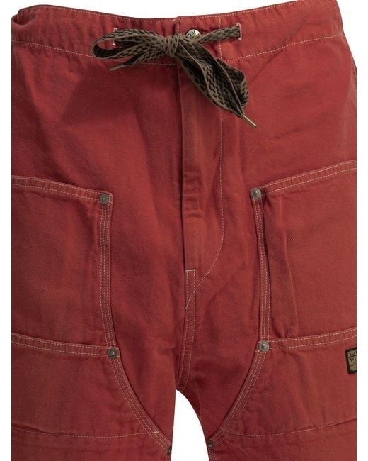 Kapital Red California Utility Shorts for men