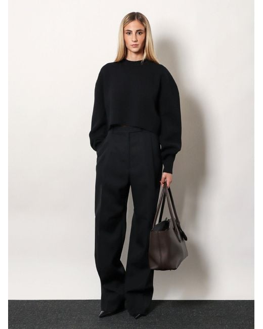 Tom Ford Black Sharp Wool Pants With Pleats