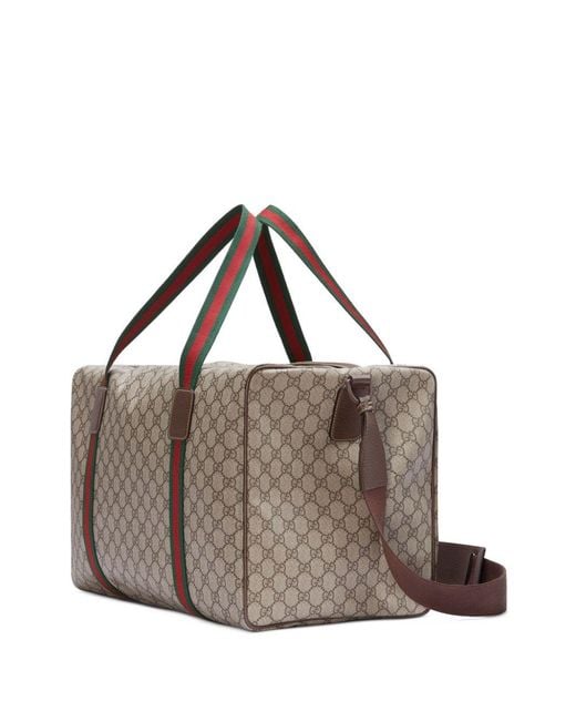 Gucci Brown Travel Bag With Web Detail for men