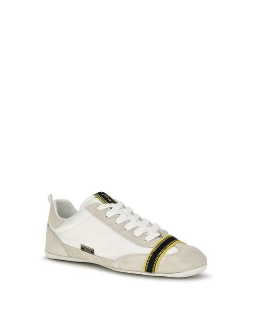 Fendi White Wrap Suede And Fabric Sneakers for men