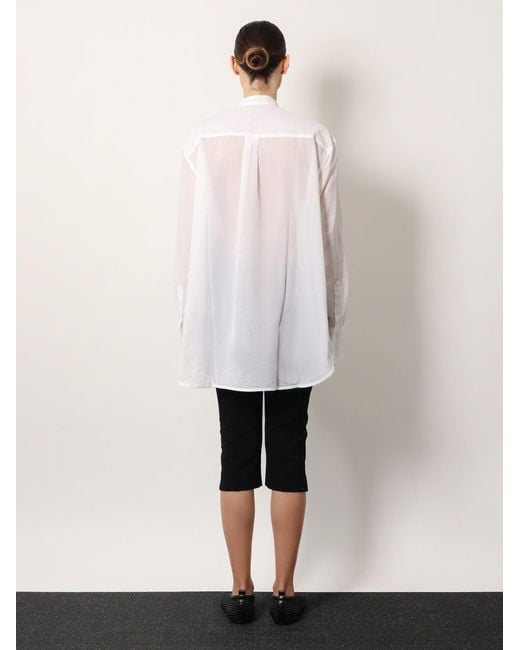 Totême  White Stand Collar Organic Cotton Shirt