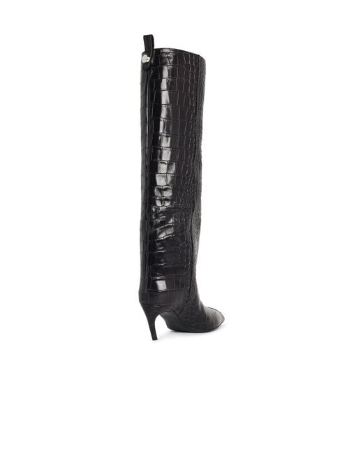 The Attico Black 'Lea 65' Dark Leather Boots