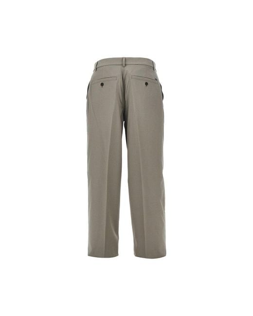Emporio Armani Gray Virgin Wool Pants for men