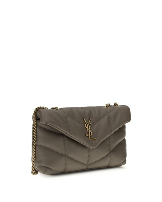 Saint Laurent Gray Puffer Toy Shoulder Bag