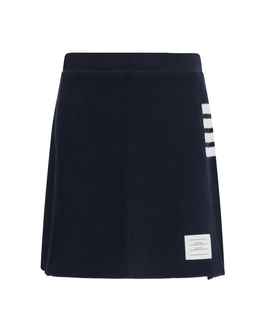 Thom Browne Blue 4-Bar Piquã Mini Skirt
