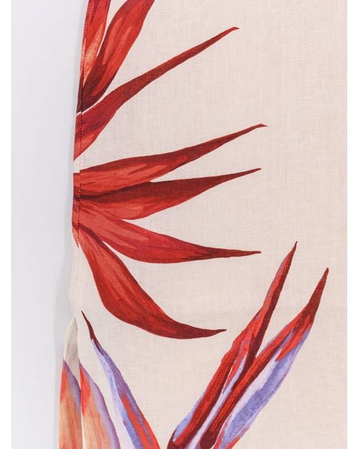 Farm Rio White Linen Dress Strelizia
