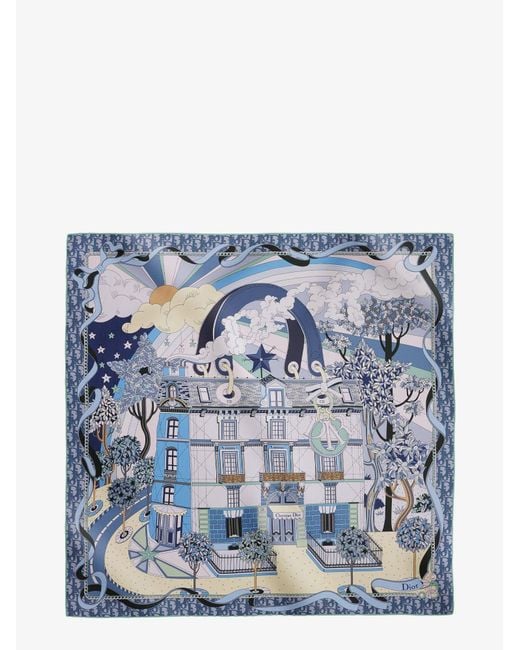 Dior Blue Dior Dior Avenue 90 Silk Foulard