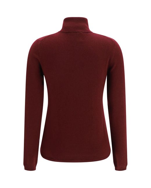Allude Red Cashmere Turtleneck Sweater