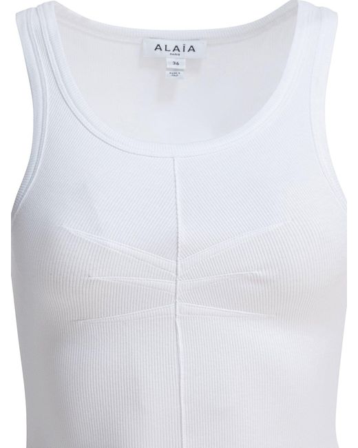 Alaïa White Cotton Tank Top