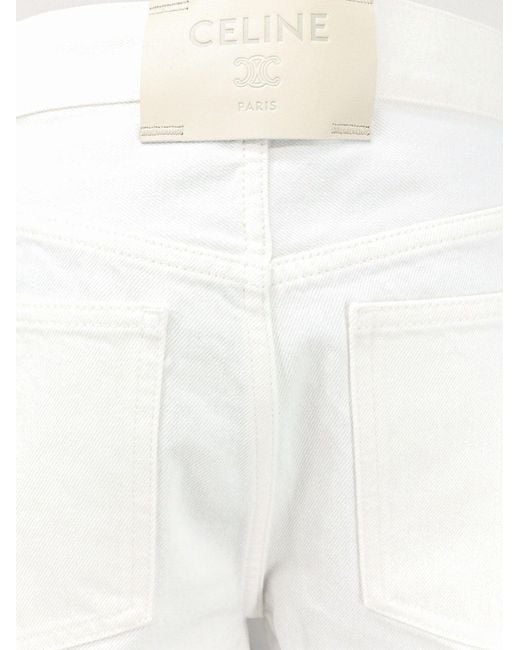 Céline White 001 Denim Shorts