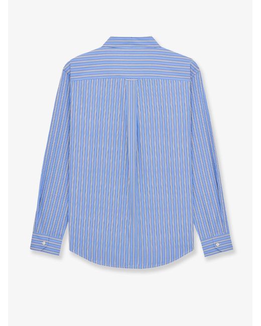 Saint Laurent Blue Cassandre Cotton Shirt for men