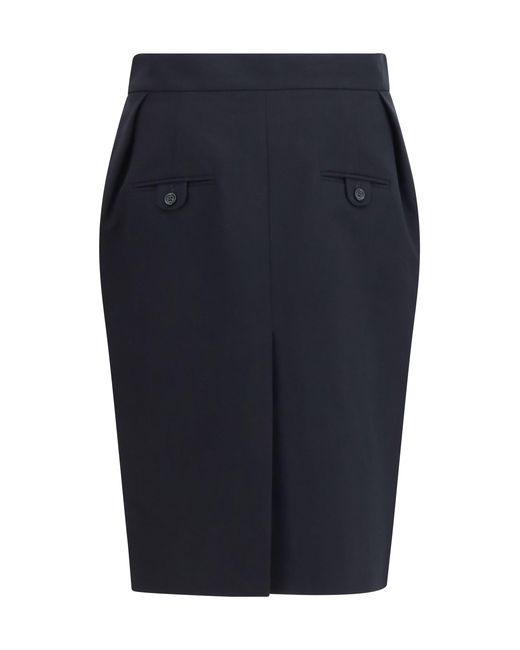 Magda Butrym Blue Pleated Midi Skirt