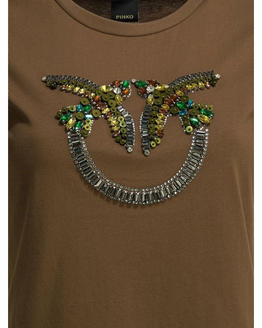 Pinko Green T-shirts Brown
