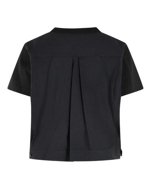 Sacai Black Cotton T-Shirt