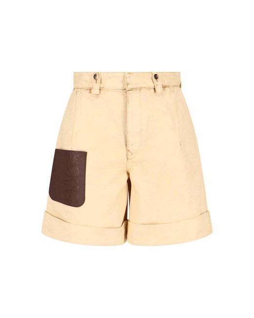 Loewe Natural Anagram Cotton Shorts
